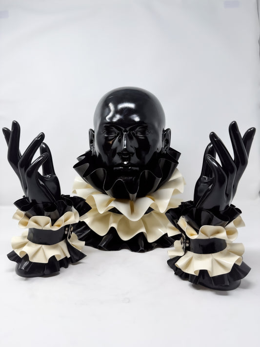 Dramatix Two Tone Neck and Wrist Ruffle Set