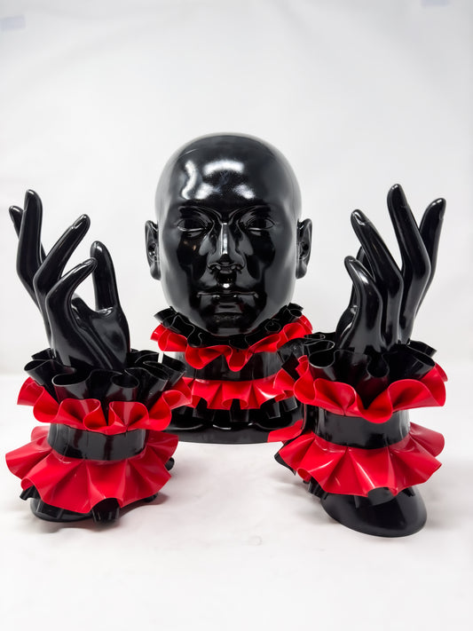 Mini Dramatix Two Tone Neck and Wrist Ruffle Set